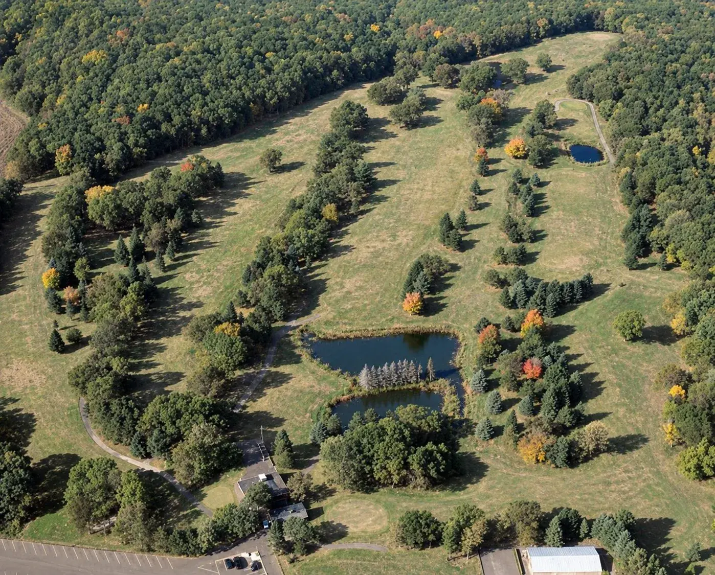The closed St. Croix Valley golf course today, seen from the air