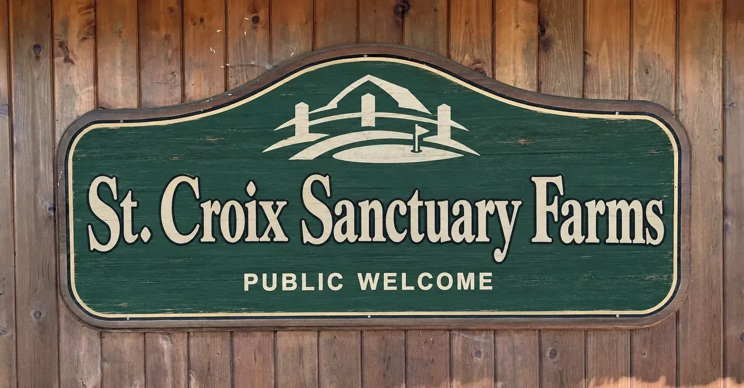 The new St. Croix Sanctuary Farms “Public Welcome” sign