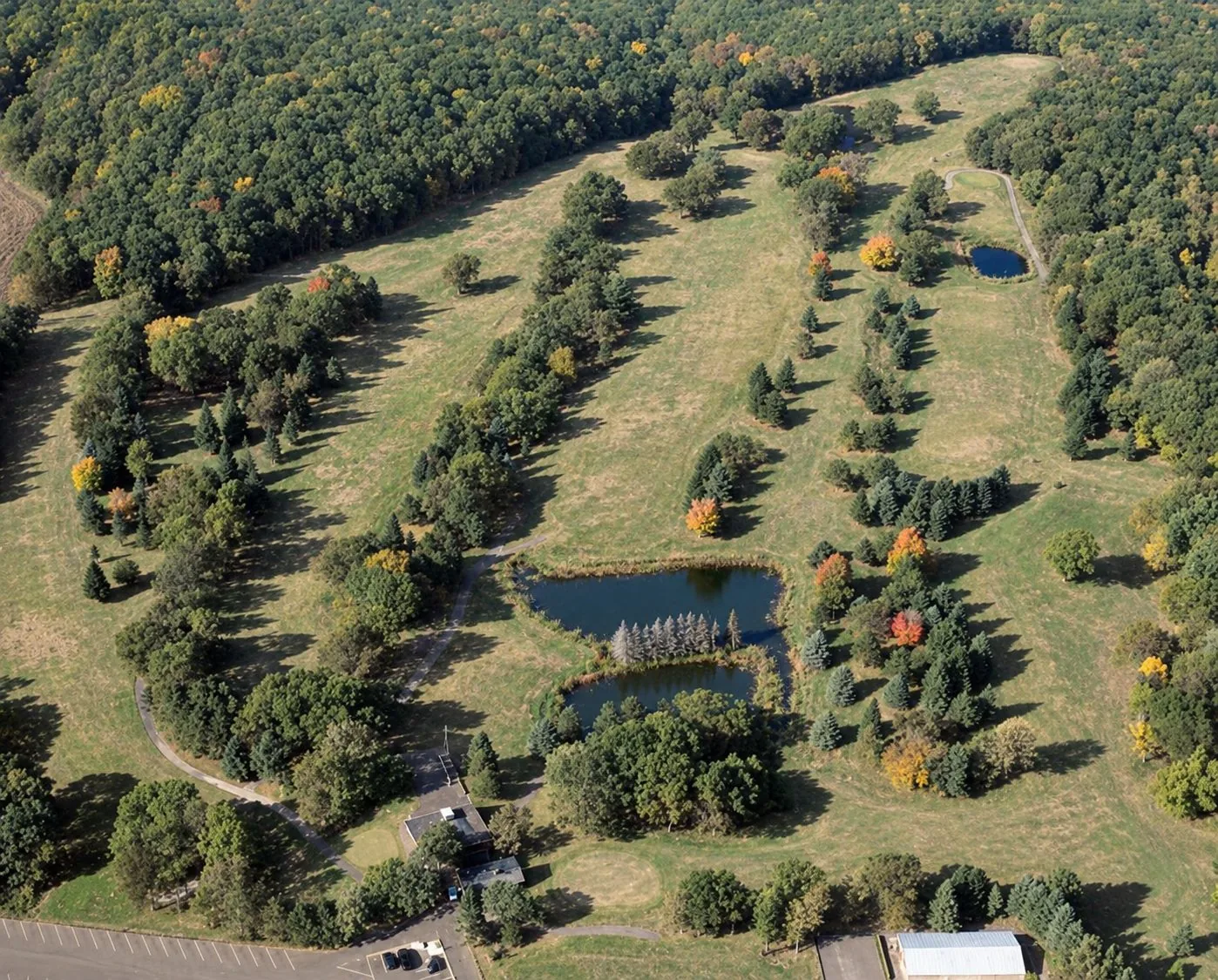 The closed St. Croix Valley golf course today, seen from the air